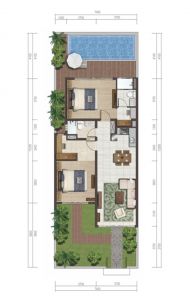 洋房 C户型 2房2厅2卫 建筑面积78平米 一层