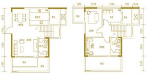 C户型3房2厅2卫 建筑面积70平米