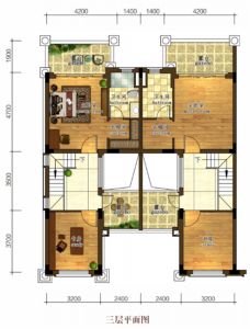 联排别墅 C4-5户型 4房2厅3卫 三层