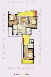 2室1厅2卫1厨 建筑面积约：129.00㎡