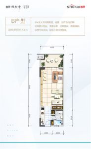 B户型 建筑面积53平米