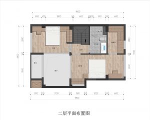 loft产品 三房两厅两卫 建筑面积 68㎡ 二层平面图