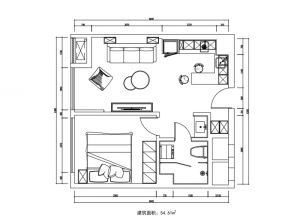 05户型 建筑面积54.61㎡