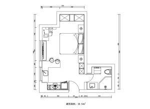 01户型  建筑面积38.54㎡